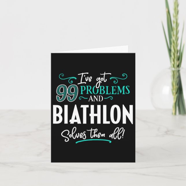Biathlon Design Gift - Biathlon löser dem alla! Kort (Framsida)