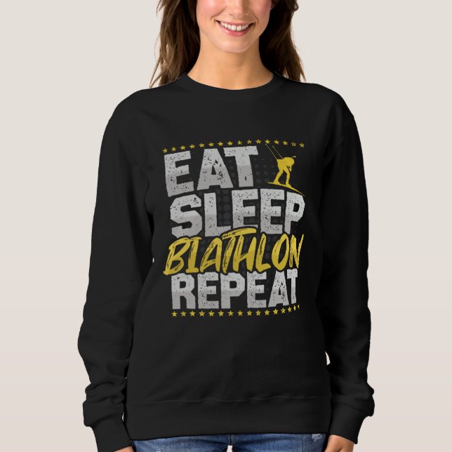 Biathlon Eat Sleep Repeat Ski Hobby Biathlon T Shirt (Framsida)