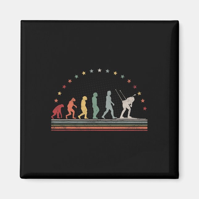 Biathlon Evolution Retro Ski Hob Magnet (Framsidan)