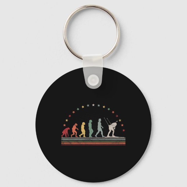 Biathlon Evolution Retro Ski Hob Nyckelring (Framsida)