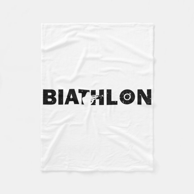Biathlon Funny Biathlete Shooting Skiing Target Sp Fleecefilt (Framsidan)
