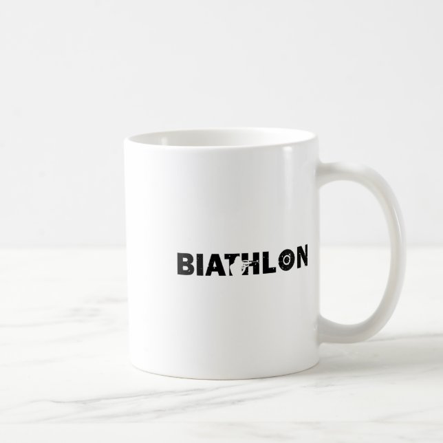 Biathlon Funny Biathlete Shooting Skiing Target Sp Kaffemugg (Höger)