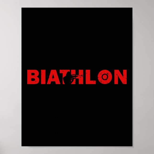 Biathlon Funny Biathlete Shooting Skiing Target Sp Poster (Framsidan)