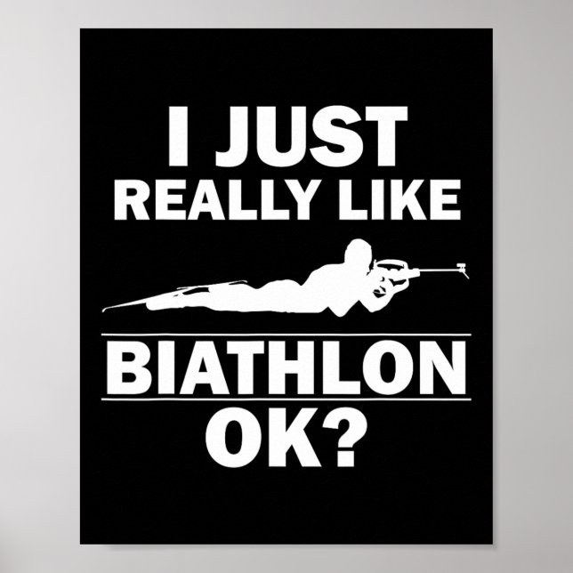 Biathlon Funny Prone Position Biathlete Shooting S Poster (Framsidan)