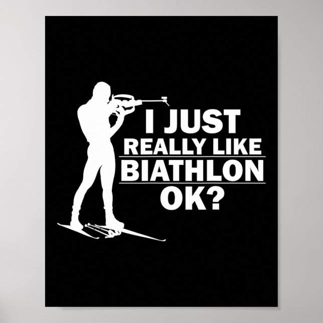 Biathlon Funny Prone Position Biathlete Shooting S Poster (Framsidan)