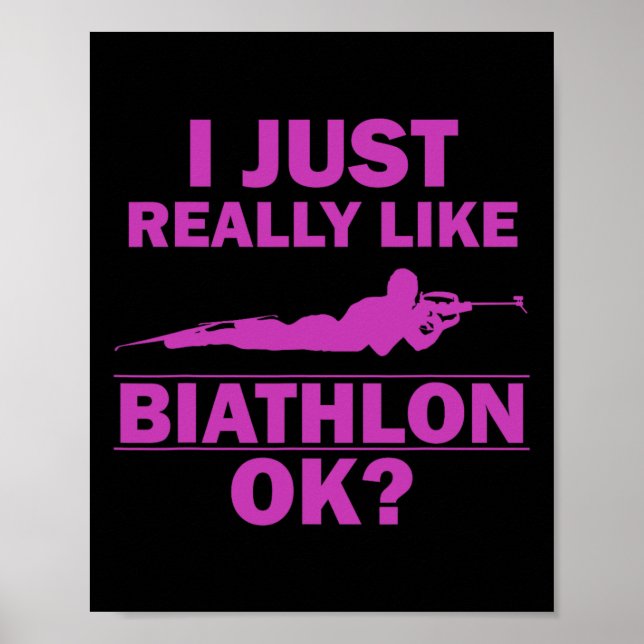 Biathlon Funny Prone Position Biathlete Shooting S Poster (Framsidan)