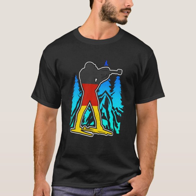 Biathlon Germany sport Germany biathlete fan skier T Shirt (Framsida)
