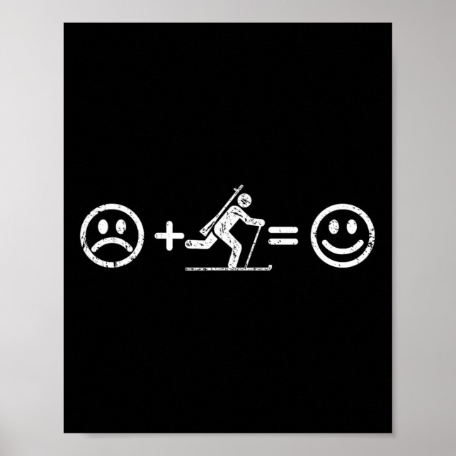 Biathlon Makes Lycklig Funny Biathlon Älskare Mana Poster (Framsidan)