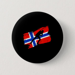 Biathlon Norge Flagga Norsk Längdskidåkning Knapp