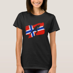 Biathlon Norge Flagga Norweigan Cross country Skii T Shirt