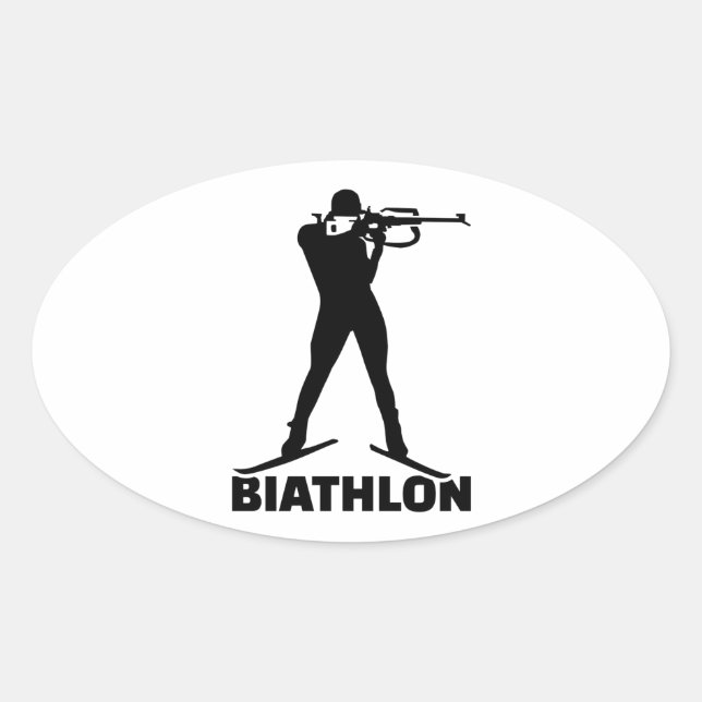 Biathlon Ovalt Klistermärke (Framsida)