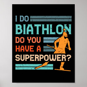 Biathlon Player Idrottsman Winter Sports Skiing Ri Poster