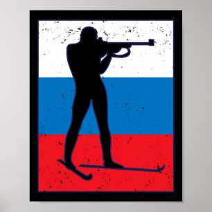 Biathlon Ski Skier Winter Sports Kor-land Rus Poster