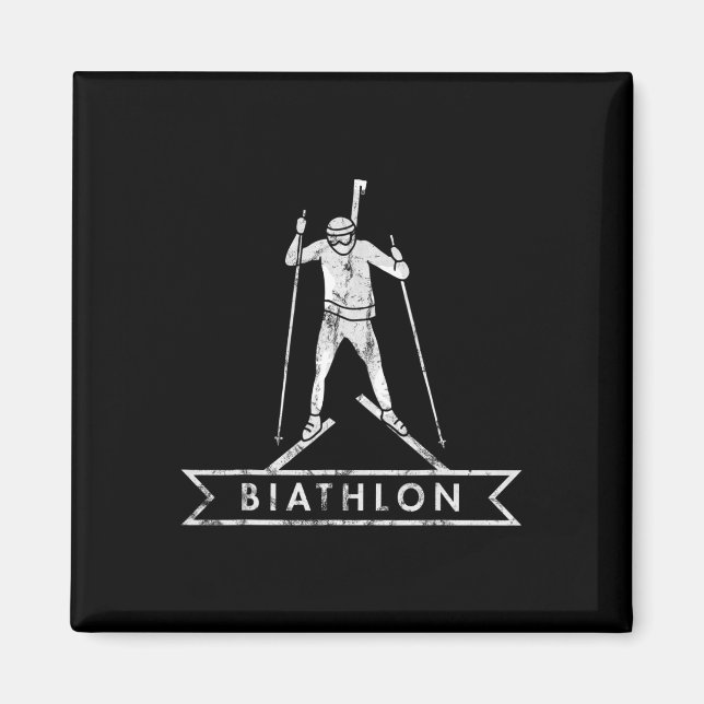 Biathlon Ski Skiing Skier Mountains Outfit Magnet (Framsidan)