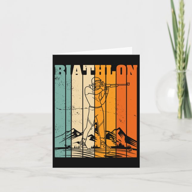 Biathlon skidåkare längdskidspår 8  kort (Framsida)