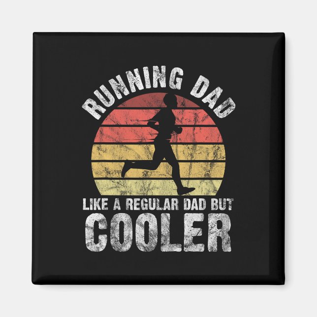 Biathlon Springer Marathon Running Pappa Fars dag Magnet (Framsidan)