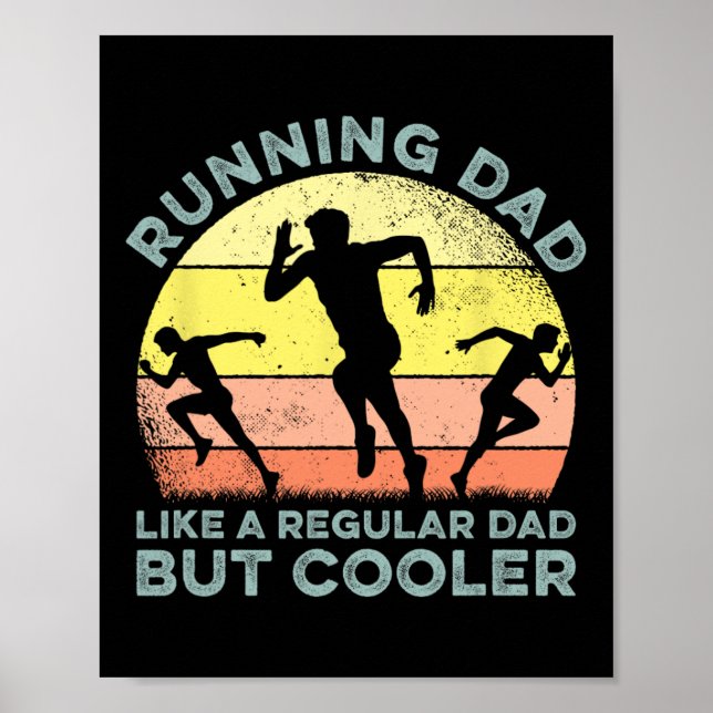 Biathlon Springer Marathon Running Pappa Fars dag Poster (Framsidan)