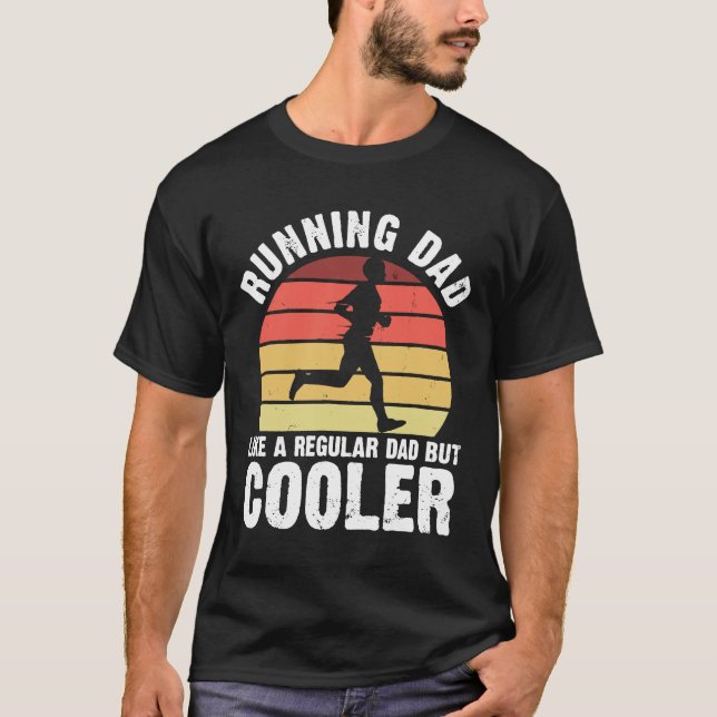 Biathlon Springer Marathon Running Pappa Fars dag T Shirt (Framsida)