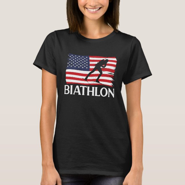 Biathlon Target Skiing Biathlete Shooting Sports C T Shirt (Framsida)