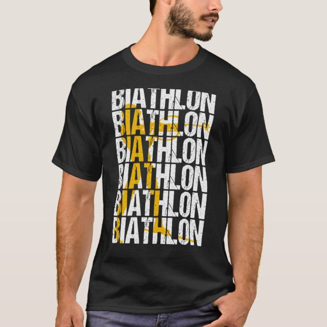 Biathlon winter sports biathlete skier mountain  3 t shirt (Framsida)