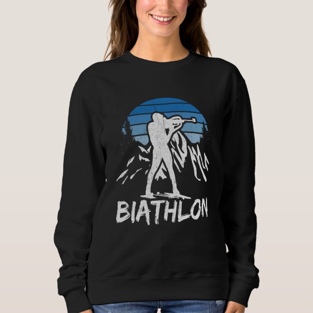 Biathlon Winter Sports Snow Biathlete Cross Countr T Shirt (Framsida)