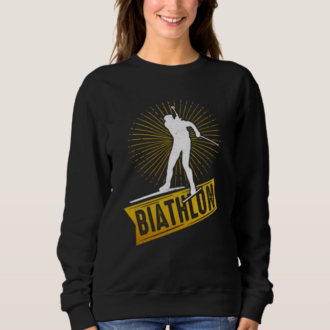 Biathlon Winter Sports Snow Biathlete Cross Countr T Shirt (Framsida)
