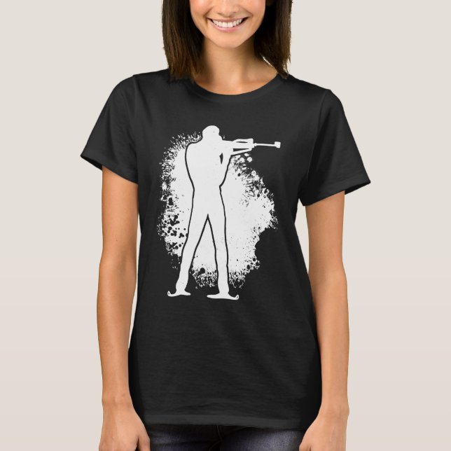 Biathlon Winter Sports Snow Biathlete Cross Countr T Shirt (Framsida)