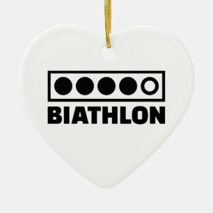 Biathlonen uppsätta som mål julgransprydnad keramik
