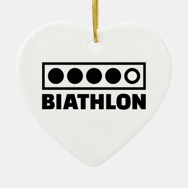 Biathlonen uppsätta som mål julgransprydnad keramik (Framsidan)