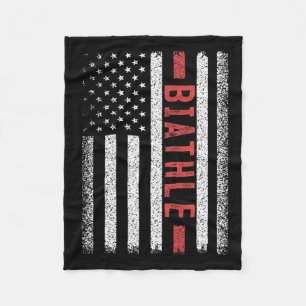 Biatle American Flagga 4:e juli Modern Biathlon Fleecefilt