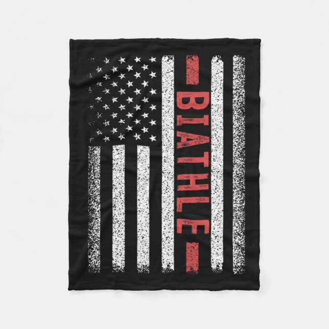 Biatle American Flagga 4:e juli Modern Biathlon Fleecefilt (Framsidan)