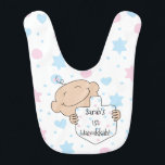 Bib Babyens första Hanukkah/Chanukah Hakklapp<br><div class="desc">Flicka 1st Hanukkah/Chanukah bib-gåva! Blått och rosa. Ta bort texten "Sarah's 1st Hanukkah!" och anpassa med ditt favoritteckensnitt färg,  storlekare,  stil och text!
Tack för att du stannade och shoppade förbi. Alltid uppskattad! Lycklig Hanukkah/Chanukah:)</div>