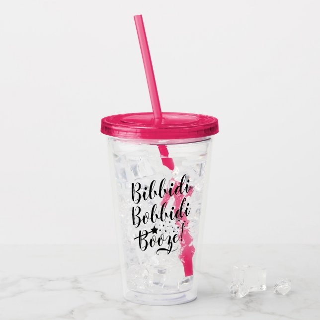 Bibbidi Bobbidi Booze Roligt Citat Take Away Mugg (Framsida Ice)