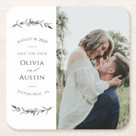 Bibehåll datum för botaniskt läder underlägg papper kvadrat