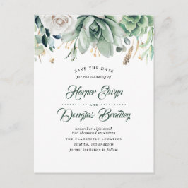 Bibehåll datum för Grey och Guld Elegant Meddelande Vykort