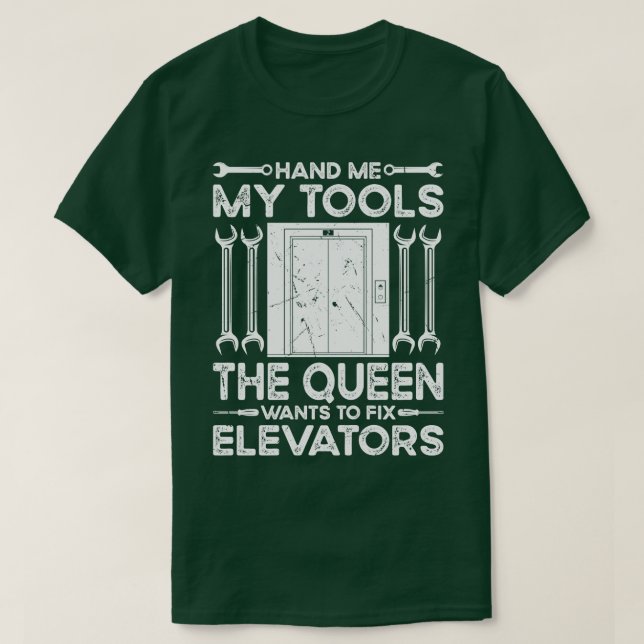 Bibehållarmekanism i Verktyg Elevator Mechanic T Shirt (Design framsida)
