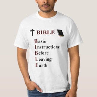 BIBEL - grundläggande anvisningar, innan att lämna Tee Shirt