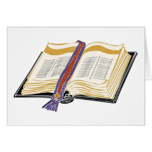 Bibel med Woven Bookmark Hälsningskort
