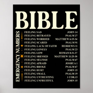Bibel Nödsiffror - Rolig kristen bibel &a Poster