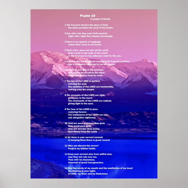Bibel, Psaltaren 19 Poster (Framsidan)