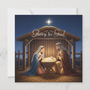 Bibel Religiösa Glory till Gud Christian Jul Julkort