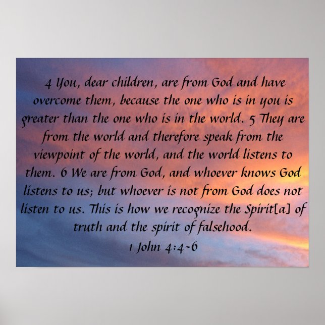 bibel vers 1 John 4:4-6 Poster (Framsidan)
