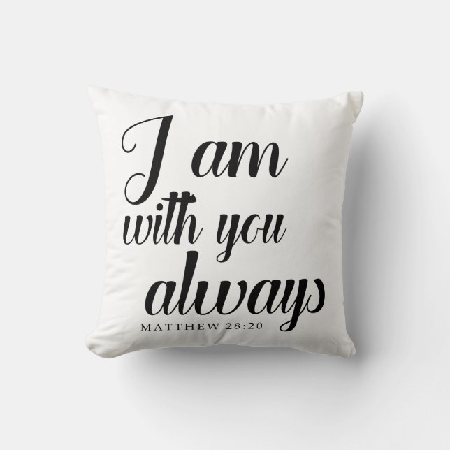 bibel vers christian jag är med dig alltid kudde (Framsida)