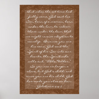 Bibel vers om familjen Galatians 4:4-7 Poster