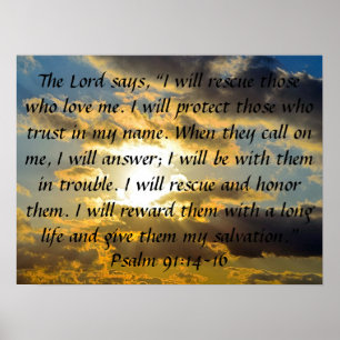 bibel versalm 91:14-16 poster
