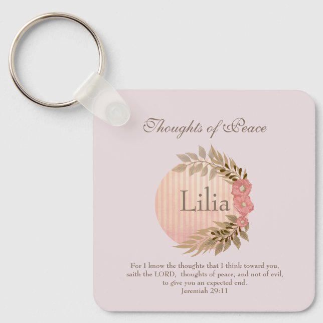 Bibel Verse of Peace Nyckelring (Framsida)
