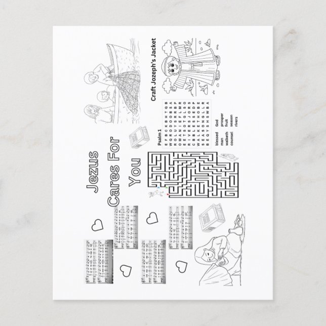 Bibelaktiviteter som kan skrivas ut som bordstable flygblad (Framsidan)