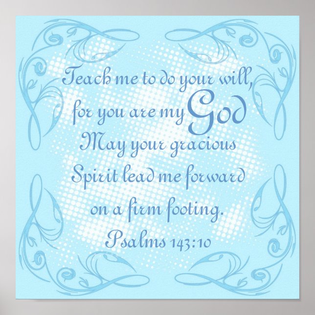 Bibelbön Psalm 143:10 Poster (Framsidan)