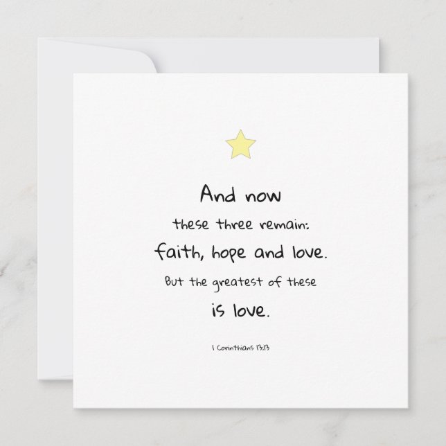 Bibelcitat 1 Corinthians 13:13-kort Julkort (Framsida)