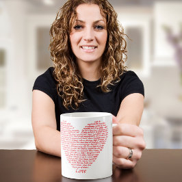 Bibelcitat 1 Corinthians 13 Kärlek Heart Art Desig Kaffemugg